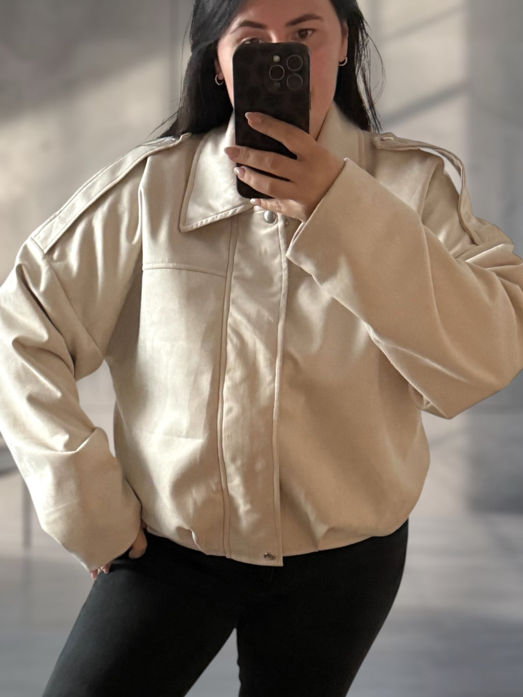 Ballonjacke Wildleder Optik (verschiedene Farben)
