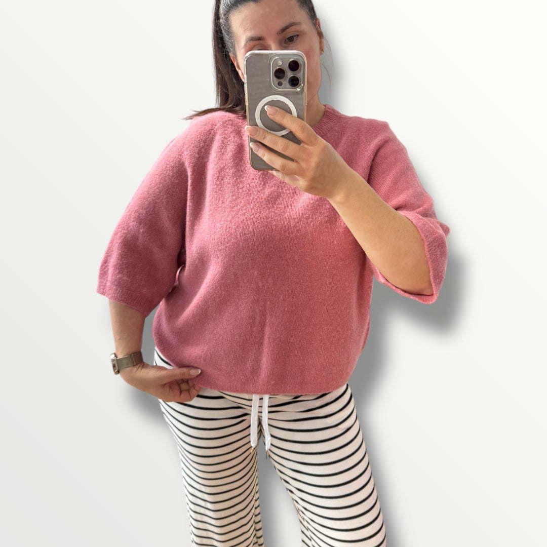 Feiner Alpaka Strickpullover mit 3/4 Arm verschiedene Farben
