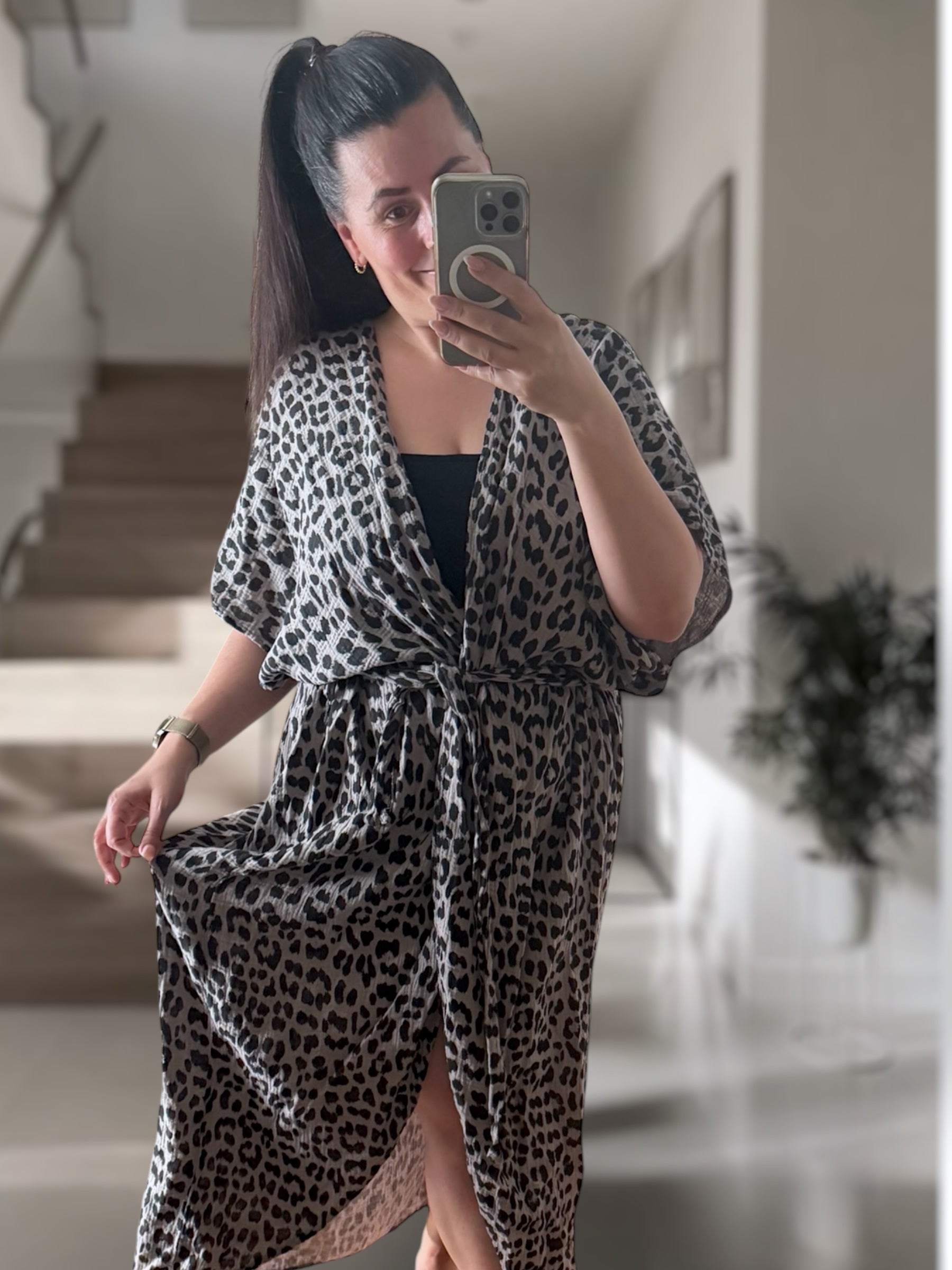 Leo Musselin Kimono-Kleid