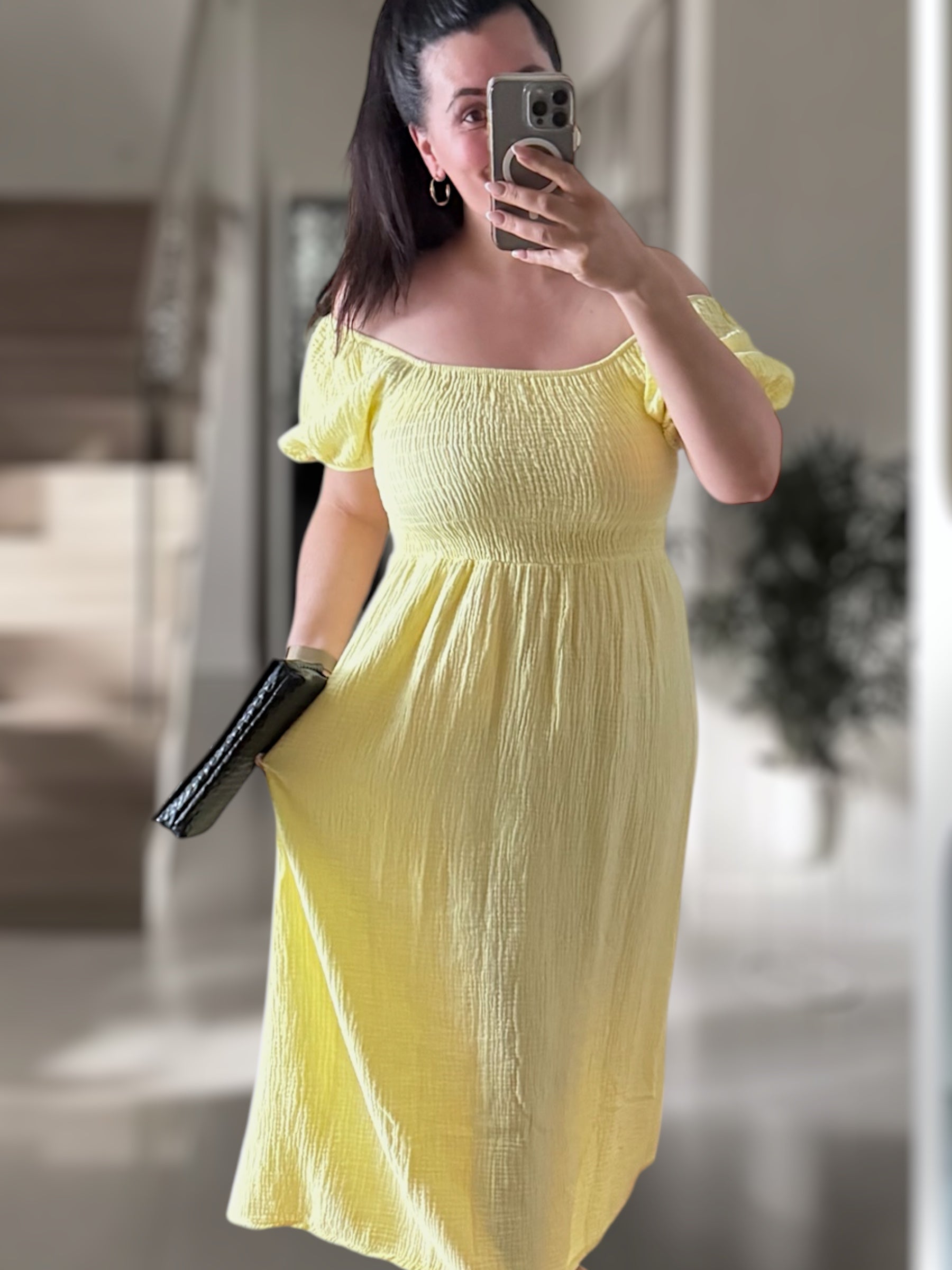 Musselin Off-Shoulder Kleid (verschiedene Farben)
