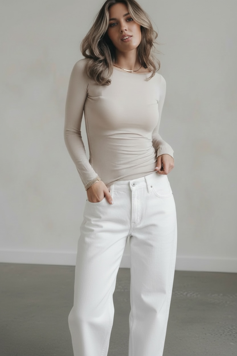 Stretchy Basic Viscose Longsleeve leicht transparent (verschiedene Farben)