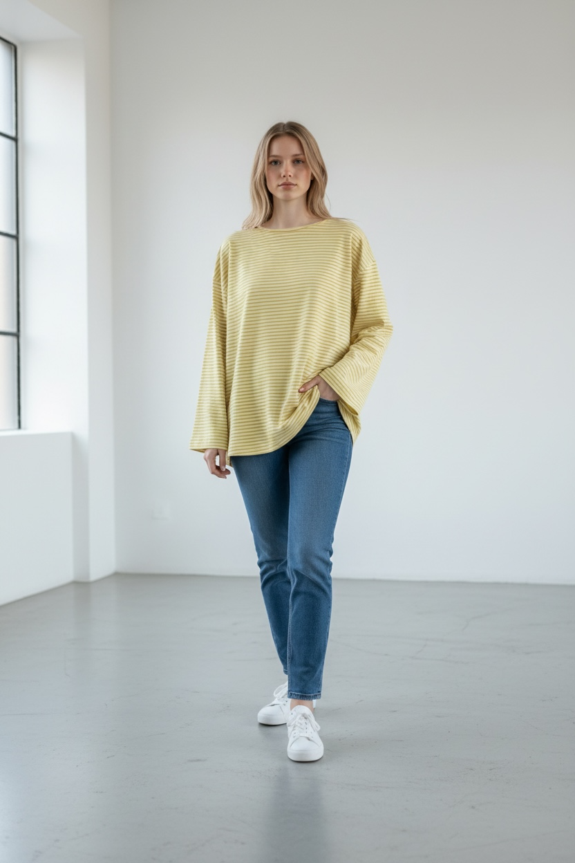 Soft Oversize Longsleeve gestreift (verschiedene Farben)