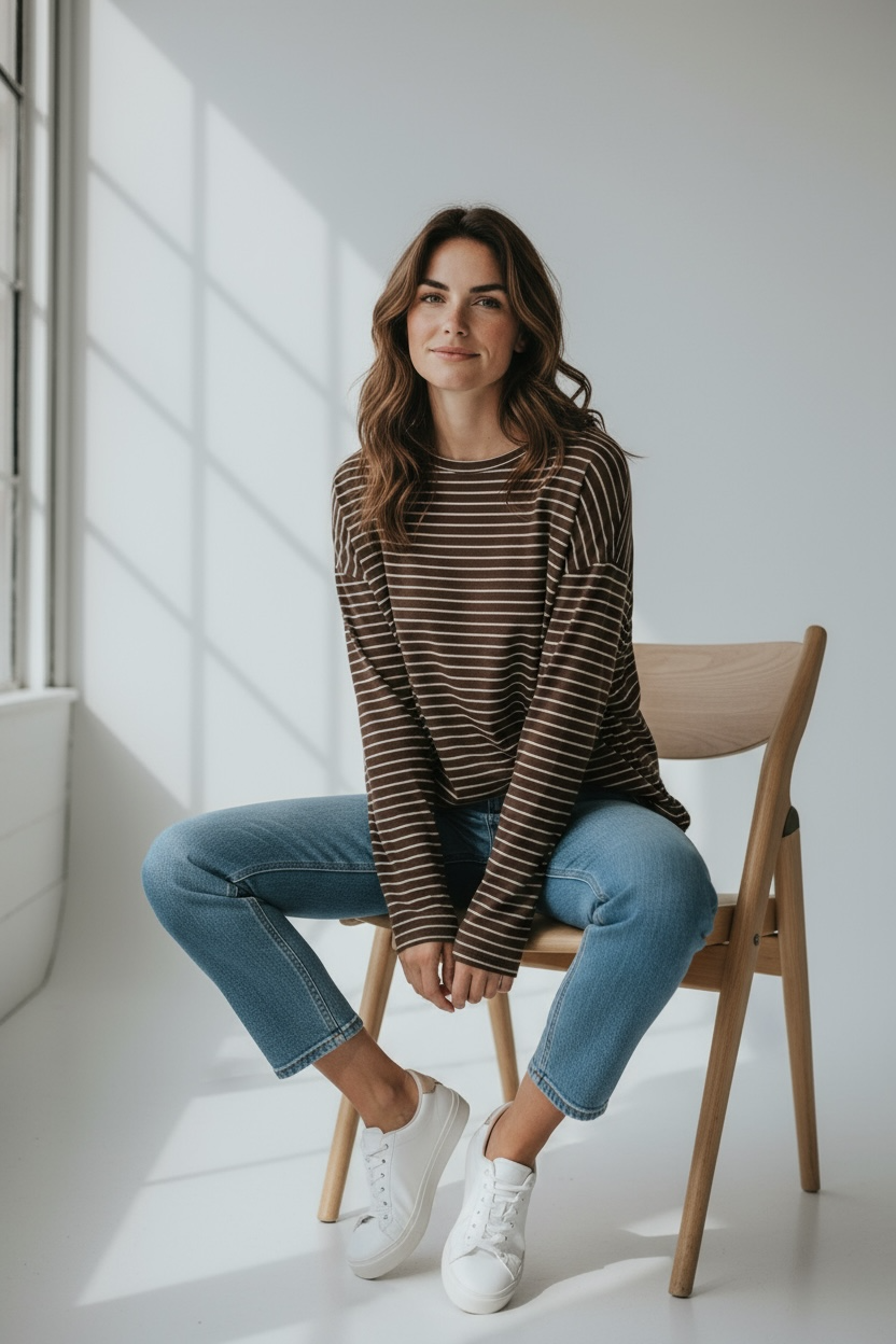 Soft Oversize Longsleeve gestreift (verschiedene Farben) (Kopie)