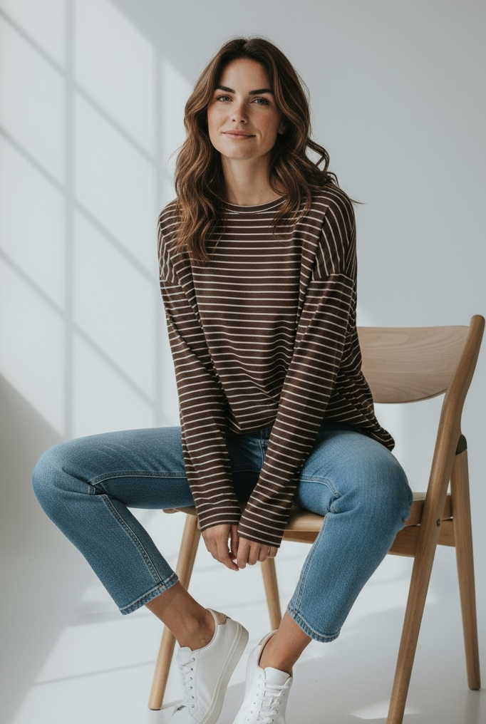 Soft Oversize Longsleeve gestreift (verschiedene Farben) (Kopie)