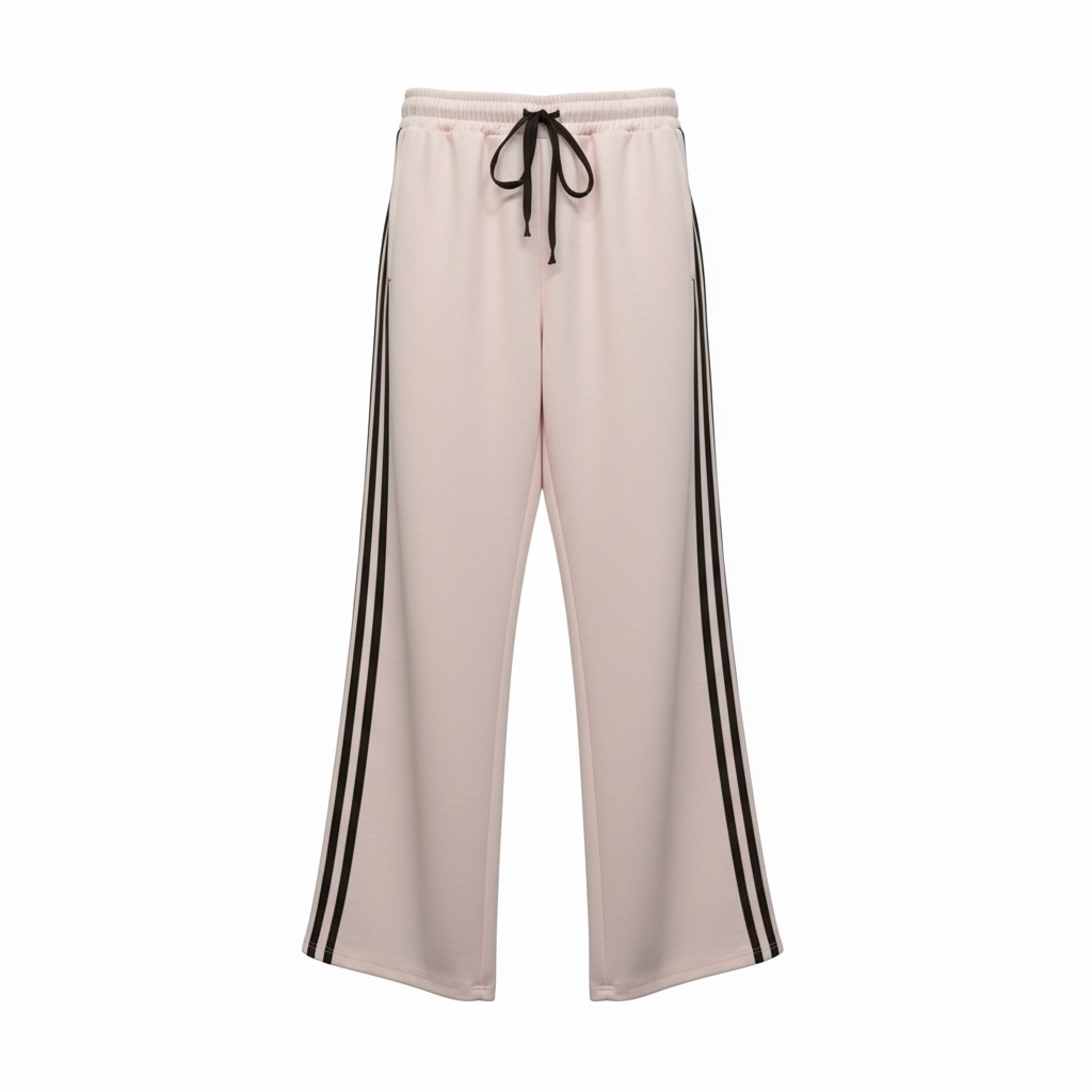 Lässig Jogging Hose mit Streifen Rosa/Braun