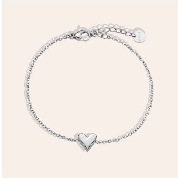 Simple Heart Edelstahl Armband (Silber&Gold)