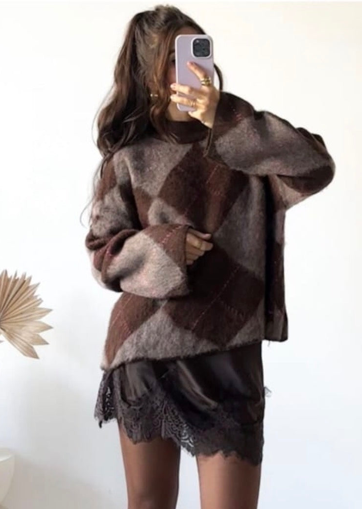 Kuschel Rauten Pullover (Verschiedene Farben)