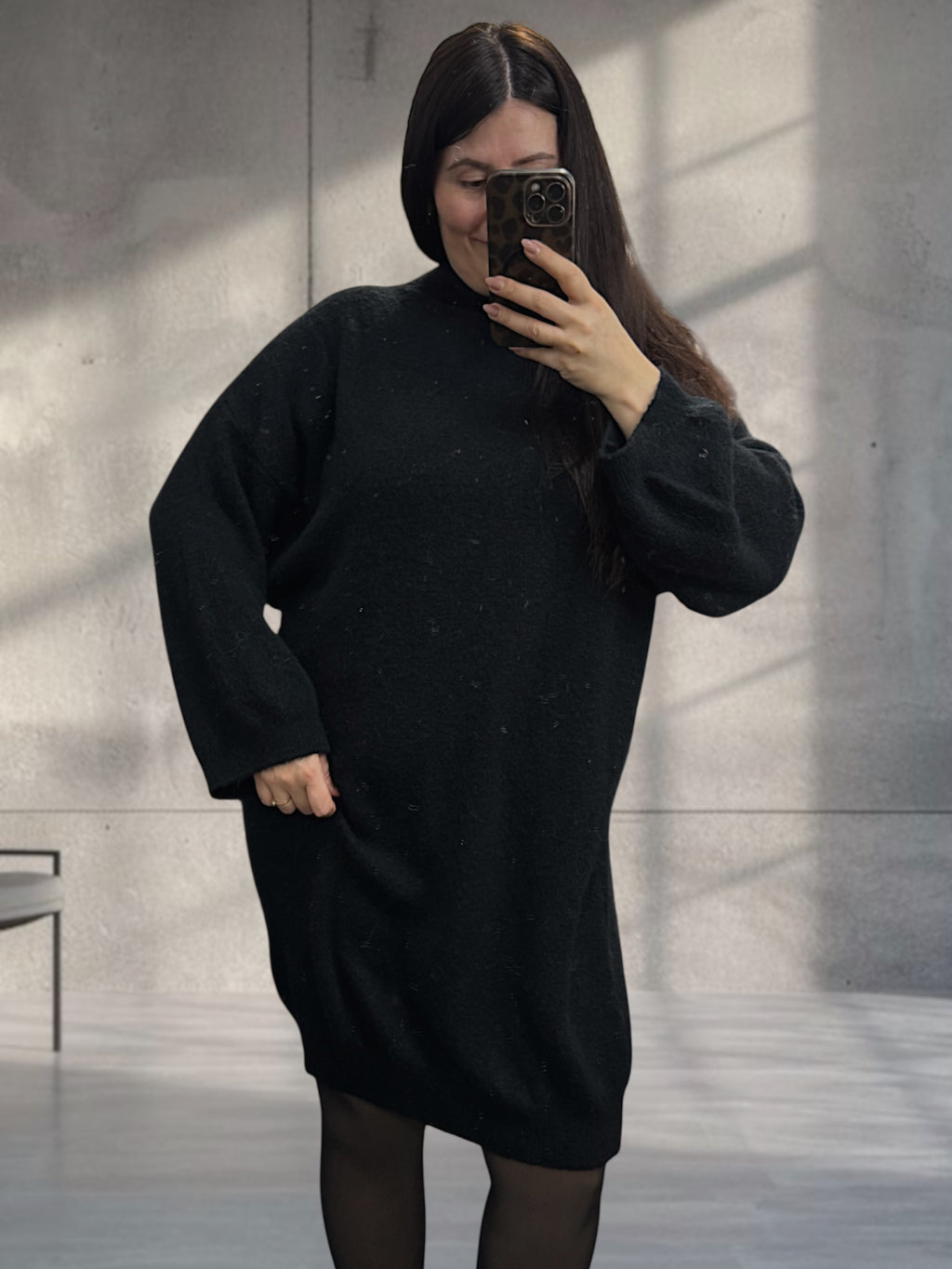 Alpaka Strickkleid mit Turtleneck (verschiedene Farben)