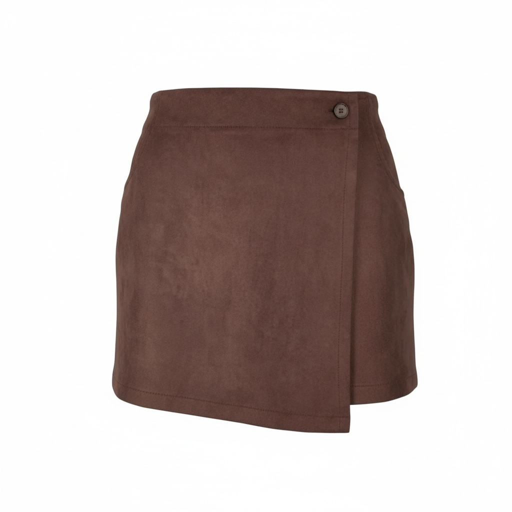 Velour Skort Wildleder Optik Schokobraun (leicht Stretch)