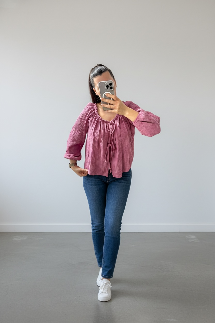 Musselin Knoten-Bluse Off-Shoulder tragbar in verschiedenen Farben