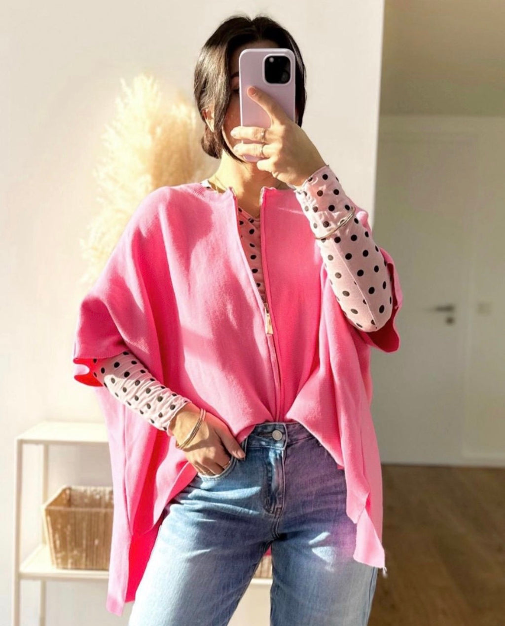 Oversize Strickjacke Kurzarm (verschiedene Farben)