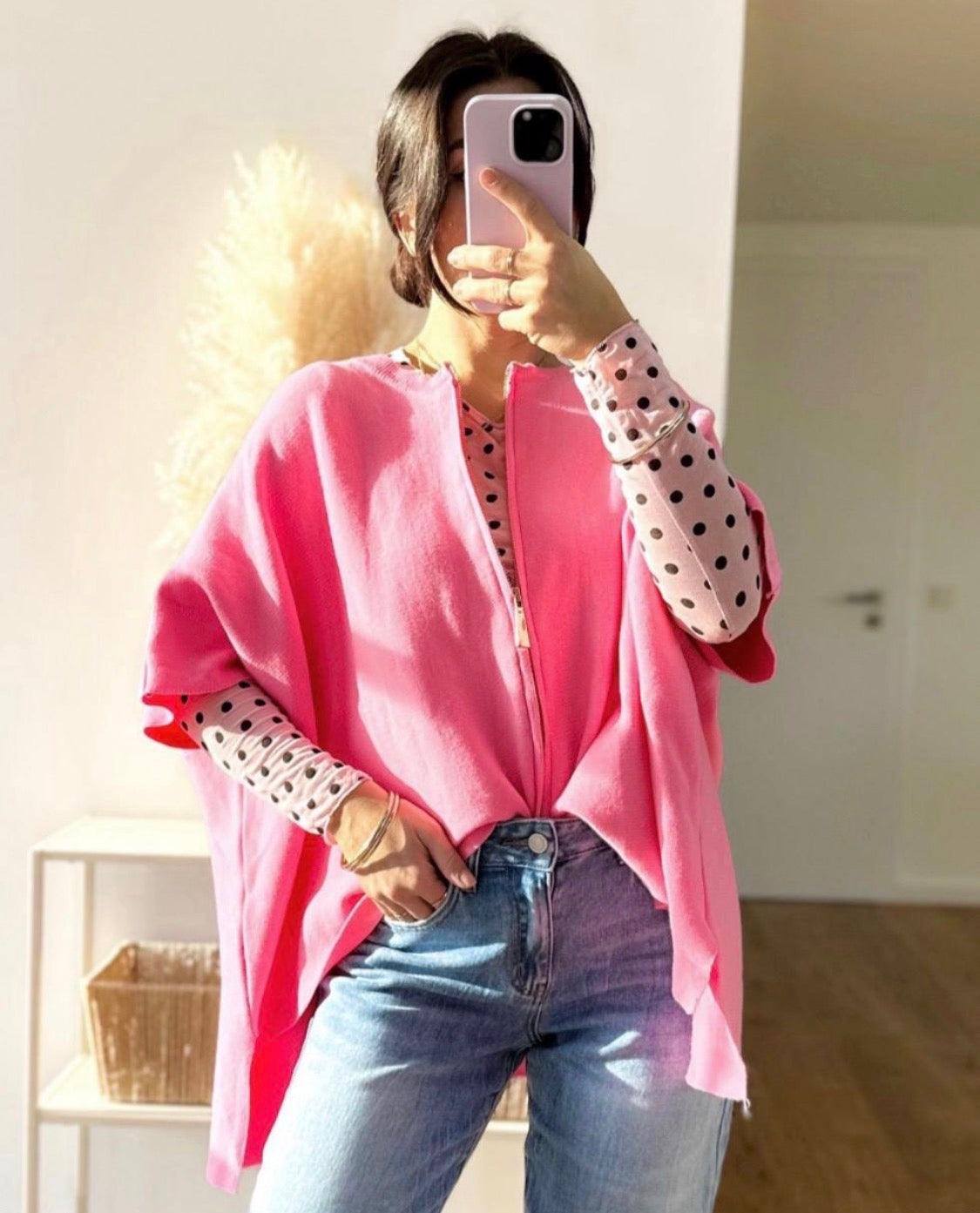 Oversize Strickjacke Kurzarm (verschiedene Farben)