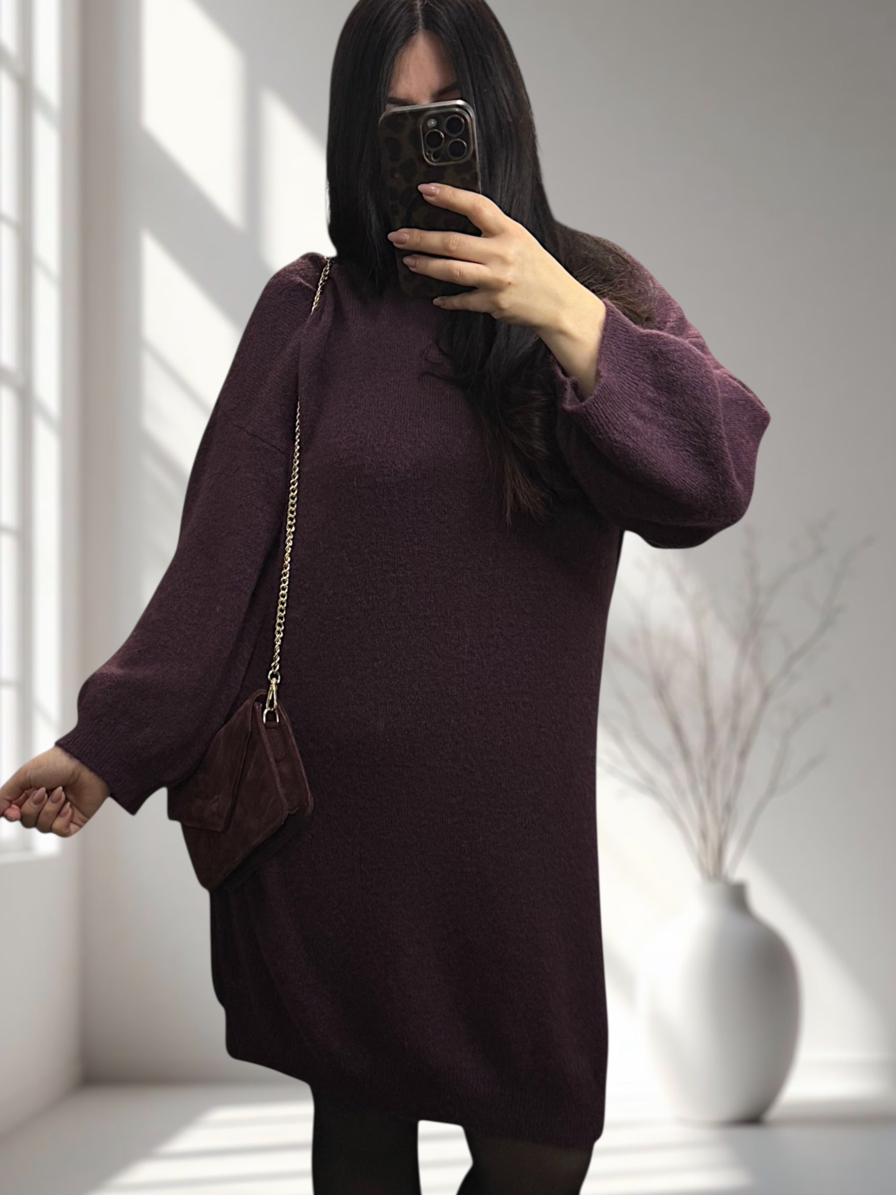 Alpaka Strickkleid mit Turtleneck (verschiedene Farben)