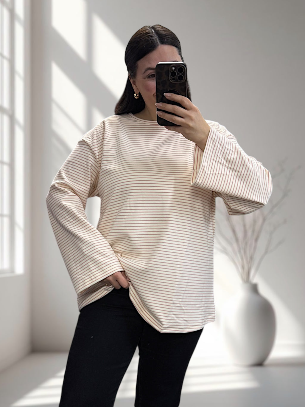 Soft Oversize Longsleeve gestreift (verschiedene Farben)