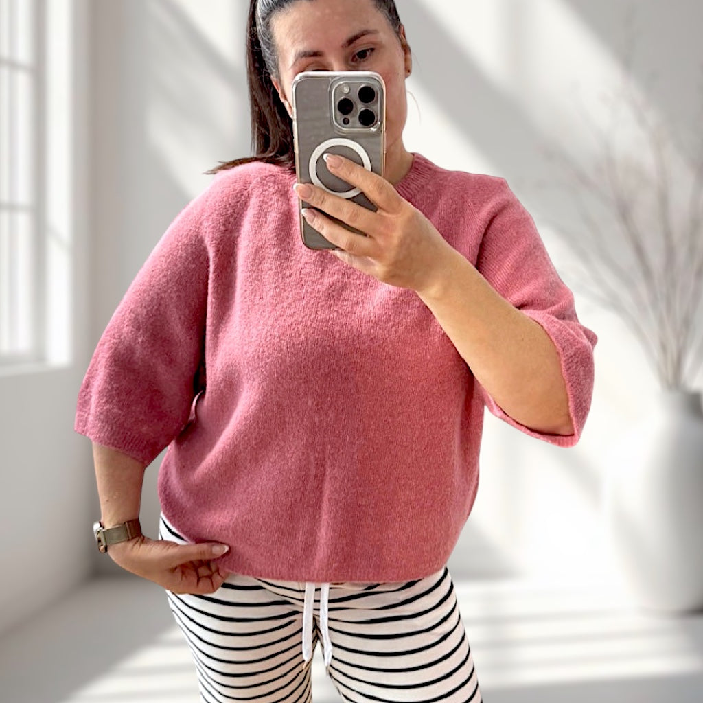 Feiner Alpaka Strickpullover mit 3/4 Arm verschiedene Farben