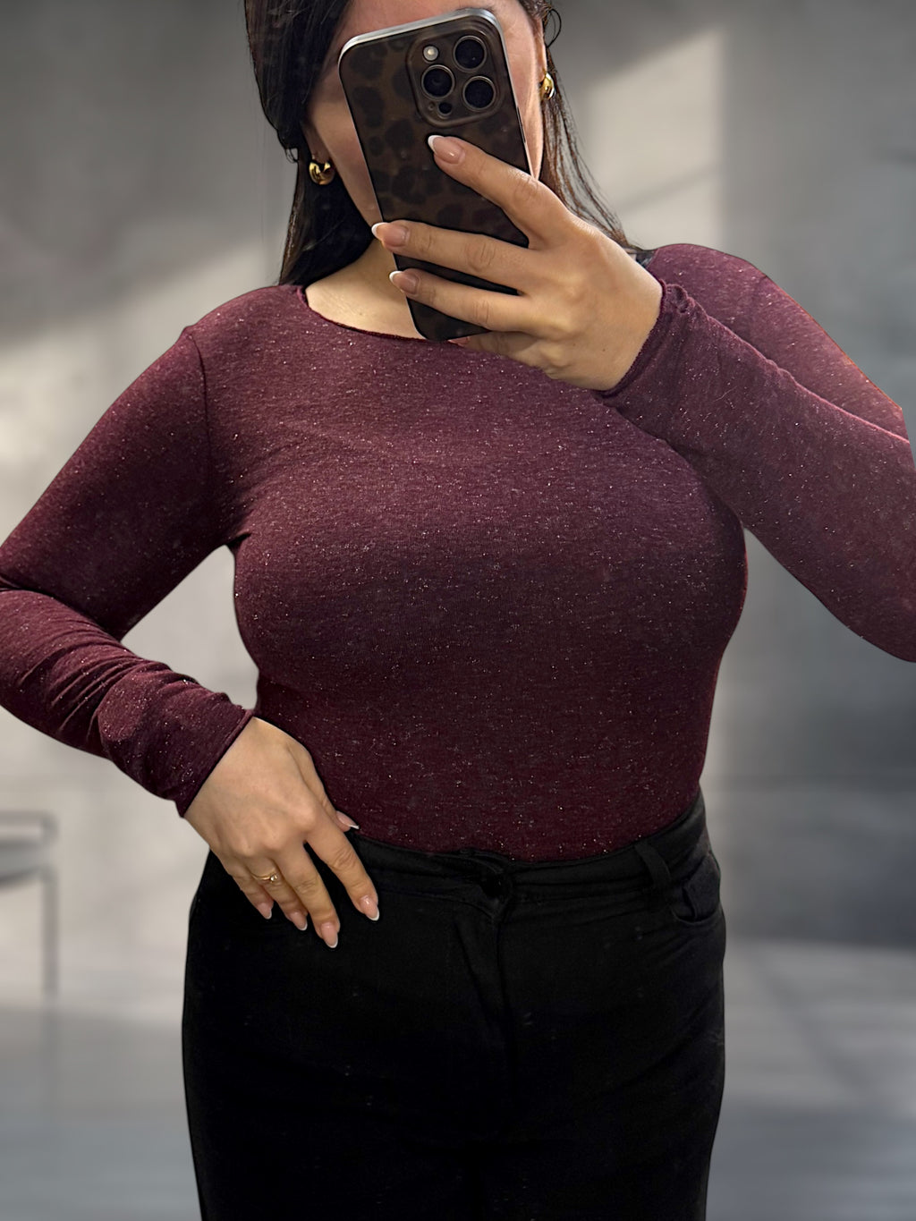 Glitzer Cashmere Longsleeve (verschiedene Farben)